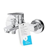 Badewannenarmatur mit Auslauf, Mischbatterie Badewanne, Brausebatterie Wanne, Einhand-Wannenbatterie für Badewanne und Dusche, Badezimmer Armatur, Chrom, AM.PM Hit FTA10000