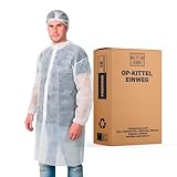 XARA Einwegkittel Schutzkittel Op Größe XL (112 x 138cm) - TNT Polypropylen 25 gr - Einwegkittel mit Kontaktverschluss - Atmungsaktiv - Stück 10