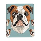 Mauspad, kleine Mausmatte mit rutschfester Gummiunterseite, englische Bulldogge, Gesichter, Mauspads für Mann und Frau, Computer-Mauspad für kabellose Maus, Tastaturmatte, Gaming-Schreibtischunterlage