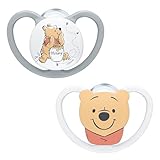 NUK Space Schnuller | 6-18 Monate | Schnuller mit extra Belüftung | BPA-freies Silikon | Disney Winnie Puuh | 2 Stück