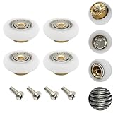 Duschkabine Rollen Langlebige Glastür-Duschtürrollen, Ersatz-Duschraum-Riemenscheibe aus Kupfer, einzeln mit Schrauben DuschtüRrollen(25mm)