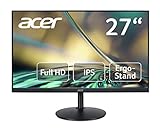 Acer CB272 Monitor 27 Zoll (69 cm Bildschirm) Full HD, 75Hz HDMI/DP, 60Hz VGA, 1ms (VRB), HDMI 1.4, VGA, höhenverstellbar, drehbar, HDMI/DP FreeSync, Schwarz
