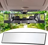 SAULMANN Auto Weitwinkel Auto Rückspiegel, [308 x 78mm] Universal Auto Panorama Rückspiegel zum Aufstecken, Blendschutz Auto Innenspiegel, gute Lösung für toten Winkel, für Autos, SUVs, LKWs (Klar)