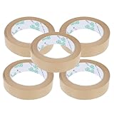 GLEAVI 5 Stück Stark Klebendes Kraftpapier Klebeband 18mm X 30m Reißfestes Verpackungsband aus Umweltfreundlichem Kraftpapier für Kartonverschluss und Versand