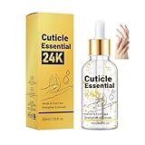 24K Nagel- und Nagelhautöl für Stärkung und Wachstum, feuchtigkeitsspendendes Vitamin E-Öl für reparierte beschädigte Nagelhaut über Nacht, stärkt die Nägel, fördert das Wachstum, verhindert Bruch