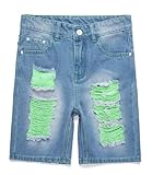 HENGAO Jeansshorts für Jungen, zerrissene Jeans-Shorts, Distressed Frayed, 508, 12