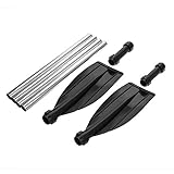 Wakects Kajakpaddel,2Pcs Aluminiumlegierungs abnehmbare Kombination leichte gerippte Blatt Kajak Paddel Boots Ruder Universal Bootzubehör Kayak-Paddel Set 126 cm