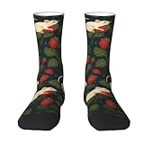 SMAZDFXX Niedliche weiße Ratte und rote Erdbeere, exquisiter Cowboyhut & kontrastfarbene Sonnenblumen-Halbsocken für Erwachsene, Unisex-Sportschuhe