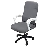 BIETYONE Bürostuhlbezug, Computerstuhlbezug, dehnbar, waschbar, mittlere Größe, Stuhlhussen für Computerstuhl, Bürostuhl, Grau