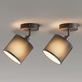 K-Bright 2 Stück Schwenkbar Matt Schwarz Aufbauleuchte Aufbaustrahler E14, Runde Deckenspots Aufputz Verstellbare Deckenstrahler aus Aluminium,Ohne Leuchtmittel