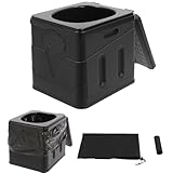 RUETERY Faltbare Campingtoilette, Mobile Toilette, Trockentoilette mit Aufbewahrungstasche und Müllsack, Camping WC, Tragfähigkeit 100kg, für Camping, Wandern, Fernreisen, Angeln, Bootsfahrten