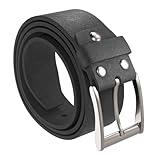 H&H Gürtel Herren Ledergürtel Schwarz für Männer Leder Anzug Jeans 38mm breit kürzbar (Bund 125 cm/Länge 140 cm)