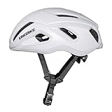 KINGBIKE Aerodynamik Helm fahrradhelm Damen für fahrradhelm Erwachsene volle PC-Gehäusedeckung für rennrad Helm Damen (Mattes Weiß)