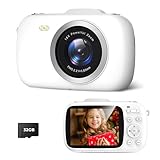 Kompaktkamera，18X Digitalzoom Tragbar Kompaktkamera mit，64MP 1080P FHD Fotokamera mit，32GB TF-Karte，2.8 Zoll Bildschirm，4K Ultra HD Videoaufnahmel，für Teenager Erwachsene Anfänger (Weiß)