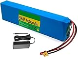 36V 9Ah Ebike Batterie, 36V 9Ah Elektroroller-Akku 36V 9AH Elektrofahrrad Batterie 36V Roller-Akku eingebauter BMS wasserdichter PVC-Akku für 100W ~350W Motor Mit Ladegerät 36V 9Ah,XT60+SM