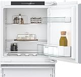 SIEMENS KU21RVFE0, iQ300 Smarter Unterbau-Kühlschrank ohne Gefrierfach, 82 x 60 cm Nische, 134 L, Flaschenhalter, Safety Glass Ablagen, Schnellkühlung, Sehr leise, LED-Beleuchtung, Flachscharnier