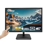 19 Zoll Touchscreen Monitor HD 1440x900P, Eingebaute Lautsprecher, VESA, TN Panel Desktop PC Touch screen Monitor mit HDMI & VGA & Typ-B Anschlüssen,Computer Touch Bildschirm, 60Hz, Schwarz