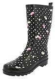 Beck Damen Blumenregen Gummistiefel, Schwarz, 41 EU