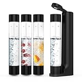 OSCEVIA Sprudelwasser-Maschine, Sodawasserbereiter, Kohlensäure für Zuhause, 1 l BPA-freie Flasche, Seltzer und kohlensäurehaltiger Getränkespender, kompatibel mit einschraubbarem 60 l CO2 (nicht im