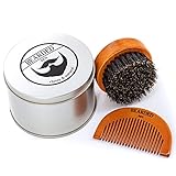 Bearded Ben Bartbürste für Männer - Bartbürste aus Wildschweinborsten - Bartkamm für Männer - Bart Bürste klein - Bart Kamm - Beard Brush for men - Beard Comb