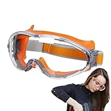 Generisch Baubrillen für Herren,Augenschutzbrillen - Winkelschleiferbrille | Spritzschutz-Laborschutzbrille, staubdichte Holzbearbeitungsbrille, beschlagfrei für Chemielabor