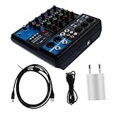 COSMEVIVI 1 Set 5 Mixer Mischpult Wireless Soundkonsole Soundkonsole 5 Kanal