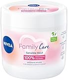 NIVEA Creme Family Care (450 ml), Feuchtigkeitscreme mit 100% natürlichem Mandelöl und hautfreundlichem pH-System, leichte Hautcreme für 24h Feuchtigkeitsschutz