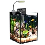 Craftsboys 5.5L Aquarium-Starter-Kits, Nano-Glas-Aquarium mit Filter, LED-Licht für Aquascape DIY kleines Betta-Fischbecken