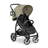 hauck Buggy Rapid 4D Air für Kinder ab Geburt bis 22 kg mit Liegefunktion, UPF 50 +, Lufträder hinten & Gummiräder vorne, Getränkehalter, Höhenverstellbar, XL Korb bis 3 kg (Olive)