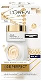 L'Oréal Paris Kollagen Gesichtspflegeset, Anti-Aging Tag und Nacht Feuchtigkeitspflege für straffere Haut, mit Kollagen-Peptid, Age Perfect Kollagen Experte Gesichtscremes, 2 x 50ml