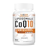 Liposomale CoQ10 Ubiquinol, hochdosiert 600 mg pro Portion, 300 mg pro Kapsel, Aktive Form von Coenzym Q10, Tagesdosis 2 Kapsel, 60 Mini-Softgels (Pack of 1)