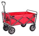 Zusammenklappbarer Mehrzweckwagen mit 4 Rädern für Camping, Strand, Picknick, tragbarer Gartenwagen, Bollerwagen