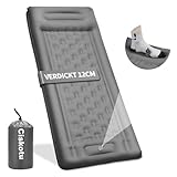 Ciskotu Aufblasbare Isomatte, 12CM Verdicktes Luftmatratze Camping mit Fußpumpe, Outdoor Isomatte Camping Ultraleicht Kleines Packmaß Campinng Schlafmatte Matratze für Hikenture, Trekking(Grau)