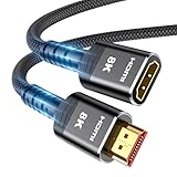 Highwings HDMI Verlängerungskabel 0,5M, 8K 60Hz 4K 120Hz 144Hz HDMI 2.1 Verlängerung Stecker auf Buchse 48Gbps Ultra Highspeed UHD eARC HDCP 2.3 Dynamic HDR10+ Kompatibel mit TV Stick, PS5/4, HDTV