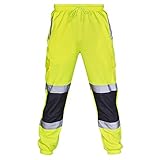 Generisch Trainingshose Herren Lang Jogginghose Sporthose Reflektierende Laufhose Mit Gummizug Tunnelzug Freizeithose Männer Mit Bündchen Sporthosen Relaxhose Jogging Sweathose Jogpants Running Pants