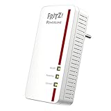 FRITZ!Powerline 1260 Single-Adapter (1.200 MBit/s, WLAN-Access Point, ideal für Media-Streaming oder NAS-Anbindungen, deutschsprachige Version) weiß