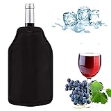 Flaschenkühler, 15.5x22.5cm Champagner Kühler für Wein oder Bier, Wasserdichtes Gewebe um Die Temperatur zu Halten, Kühlmanschette für Partys, Abendessen, BBQ, Heiße Milch Schwarz