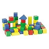 Eichhorn 100021252 50 bunte Holzbausteine, FSC 100% zertifiziertes Buchenholz, Motorikspielzeug geeignet für Kinder ab 1 Jahr