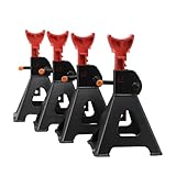 Mreryyse 4 Stück Unterstellbock, 3T Tragfähigkeit, Stützbock Höhenverstellbar 275-415mm,Wagenheber Ständer Profi Reifenwechsel Abstellbock für PKW, SUV & Kleintransporter