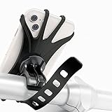 ZHJINGYU Handyhalterung Fahrrad, Universal Motorrad & Fahrradhalter, Pram Silikon verdickt, 360° drehbar, Abnehmbarer Fahrrad & Rennrad-Lenker-Telefonhalter für 4,5-7,0 Zoll Smartphone