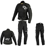 BOSmoto DAMEN MOTORRADKOMBI JACKE + HOSE - AUS TEXTIL/CORDURA für Motorrad Biker Chopper Cross (XXL)