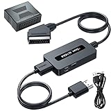 Scart auf HDMI Konverter mit Scart Weiblich auf Weiblich Adapter + Scart Kabel + HDMI Kabel, Unterstützt 4 : 3 und 16 : 9 HDMI Ausgang Schalter für N64/Wii/PS2/Xbox/DVD/STB, Scart zu HDMI