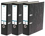 Elba Ordner A4, Smart Original Wolkenmarmor, 8 cm breit, schwarz, 3 Stück