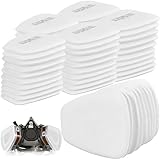 Faburo 50 Stück Atemschutzmaske Filter, 5N11CN Filterwatte für Staubmaske 6000, 6200, 6800, 7501, 7502, FF402, Lackiermaske Baumwollfilter Partikelfilter Set, Staubfilter für Lackieren, Feinstaub