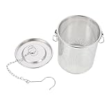 WEKADRIN Edelstahl Gewürzsieb mit Kette und Haken Brine Basket Gewürzfilterkorb für Kochen Rostfrei Verschleißfest Multifunktional zum Aufhängen Küche Sicher und Langlebig