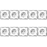 10x Jung A1520WW SCHUKO® Steckdose Alpinweiß Serie A
