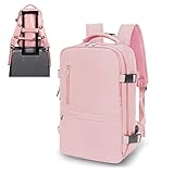 VMIKIV Neue Handtasche für Ryanair 40 x 20 x 25 Untersitz-Rucksack, 20 l Handgepäck, Schultertaschen, geeignet für Untersitz-Zulassung, mit Trolley-Hülle, rose