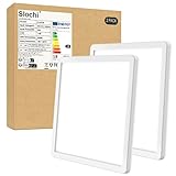 slochi (2 Stücke LED Deckenleuchte, 18W Ultra Dünn Deckenlampe Flach 2.1cm, 6500K Kaltesweiß Deckenleuchten Quadrat für Schlafzimmer,Bad,Flur,Küche