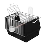 Happyyami 1stk Vogelkäfig Papageiensitzstangen Vogelreisekäfig Leichter Vogelträger Große Käfige Für Vogel Träger Lovebird-tragekäfig Hamsterkäfig Finkenfutter Haustier Ratte Plastik Black
