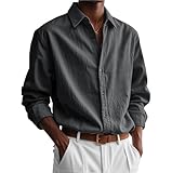Herren Hemd Langarm Umlegekragen Businesshemd Klassische Freizeithemd Lässige Regular Fit Sommerhemd Herren Modische Longsleeve Shirts